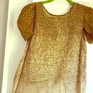 Tibi nyc cap sleeved polka dot brown blouse